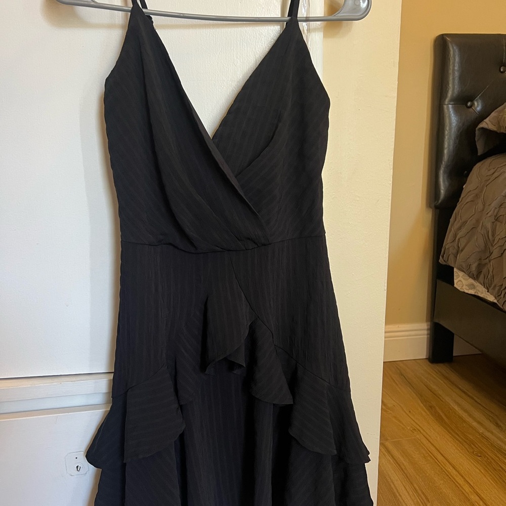 Trixxi Black Ruffled Mini Cocktail Dress